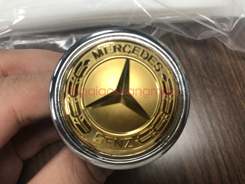 Gold for Mercedes-Benz Bonnet Badge Cap Badge Sticker CSE Class 44mm W204 W211