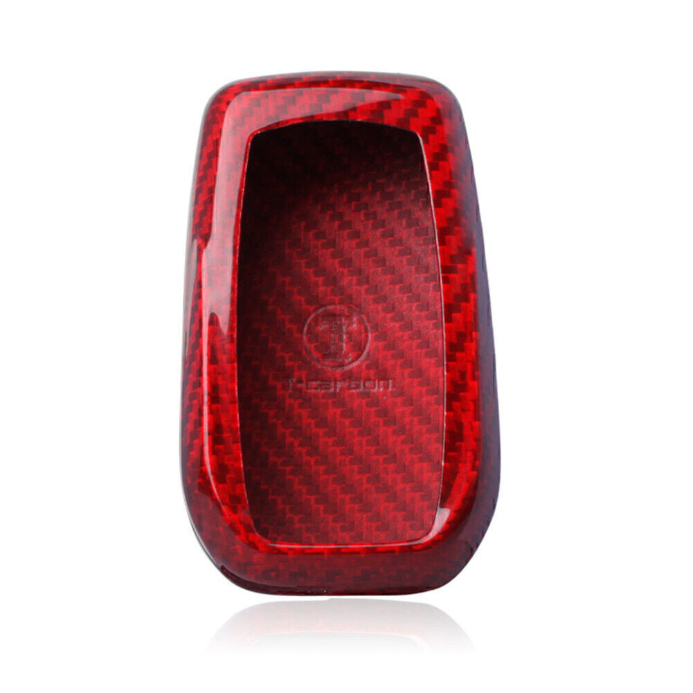 Red Real Carbon Fiber Remote Car Key Cover Case for Toyota for Corolla for Camry Crown