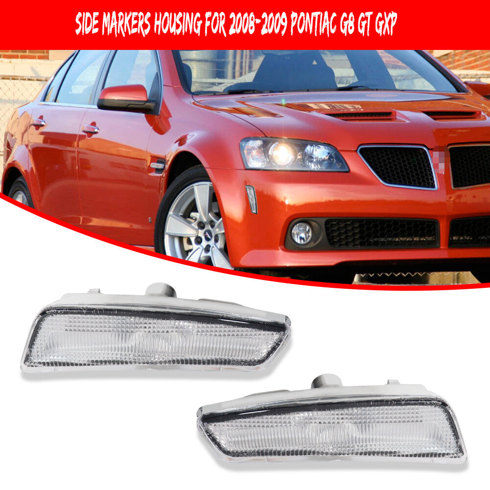 For 2008 - 09 for Pontiac G8 GT GXP Clear Lens Front Fender Side Marker Light Housing - v