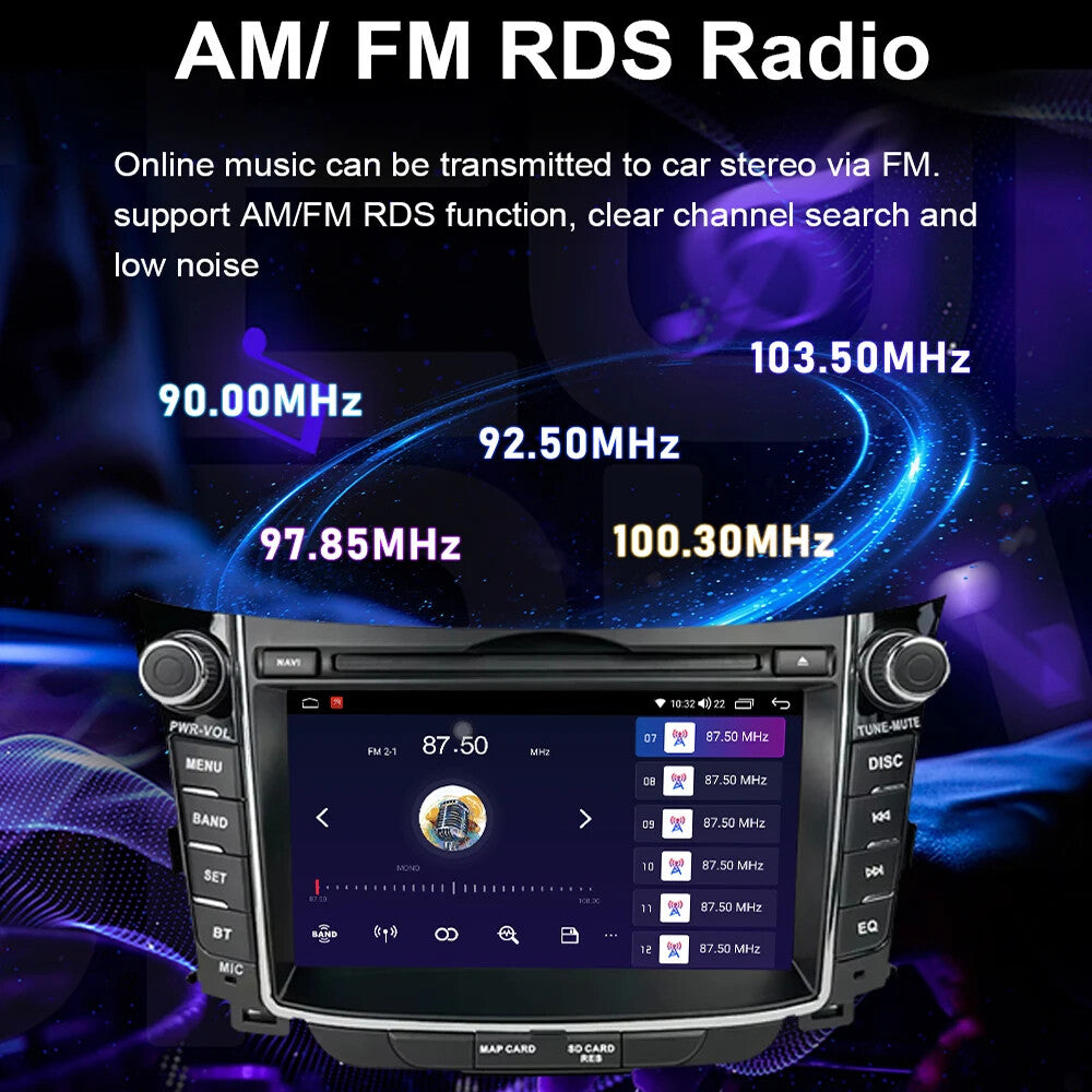 for Hyundai I30 for Elantra GT 2011-2017 Android Carplay Car Radio GPS Stereo Player