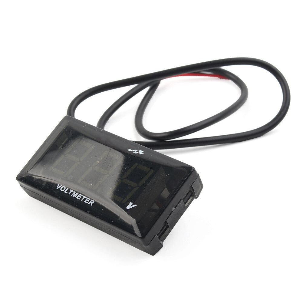 12V Motorcycle Digital LED Display Voltmeter Voltage Gauge Panel Meter Black Q