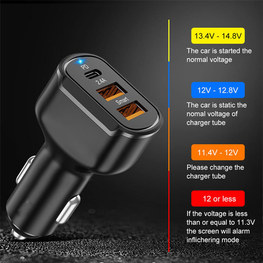 Dual USB Car Charger Adapter 30W Phone Fast Charging For Apple iPhone 13 14 15