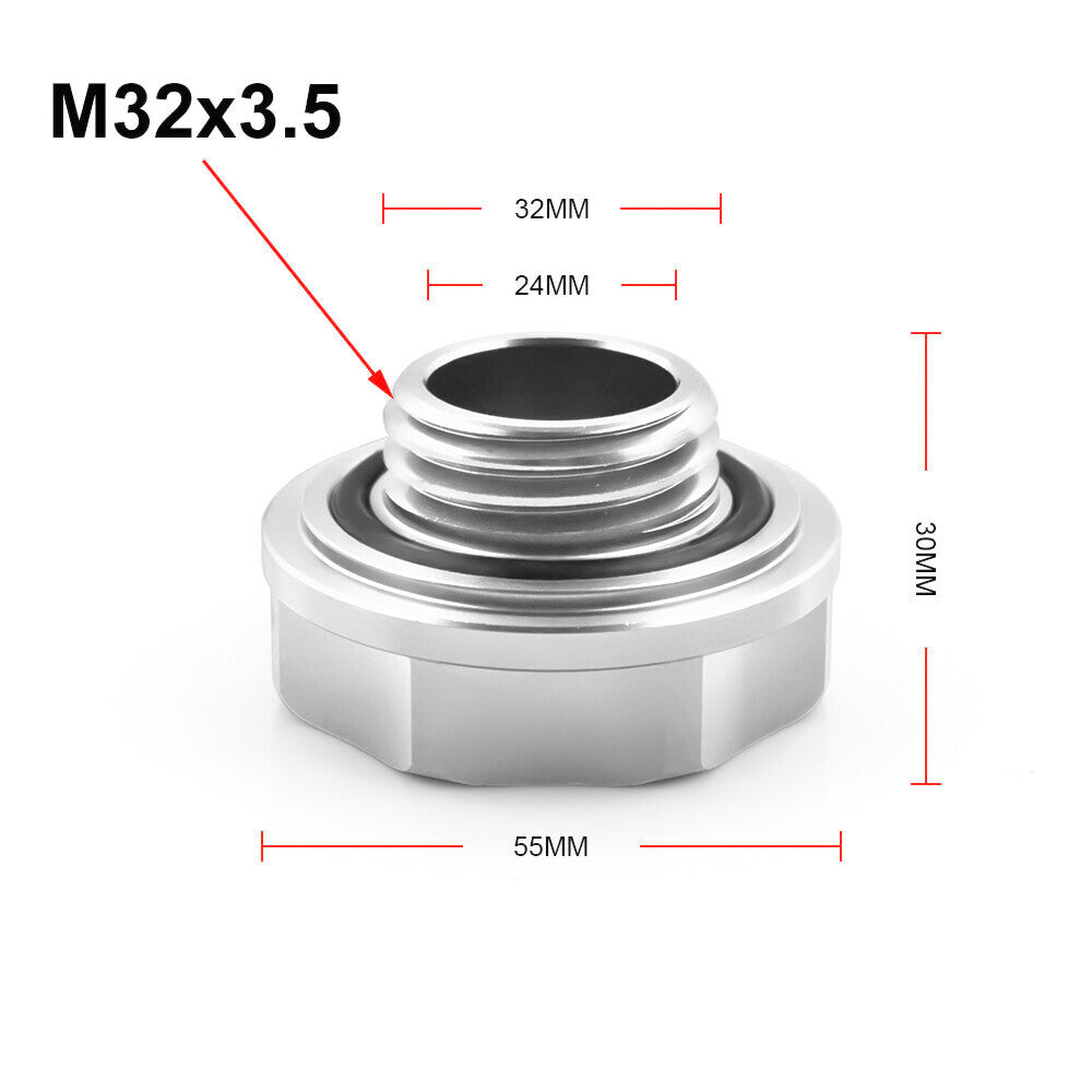 Oil Filler Cap+ Radiator Cap+ Oil Dipstick for Honda for Acura K20 K Series Silver