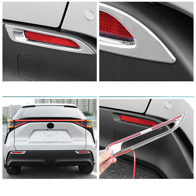 for Toyota BZ4X 23-2024 Chrome Look Rear bumper Fog Light Lamp Cover Frame Trims