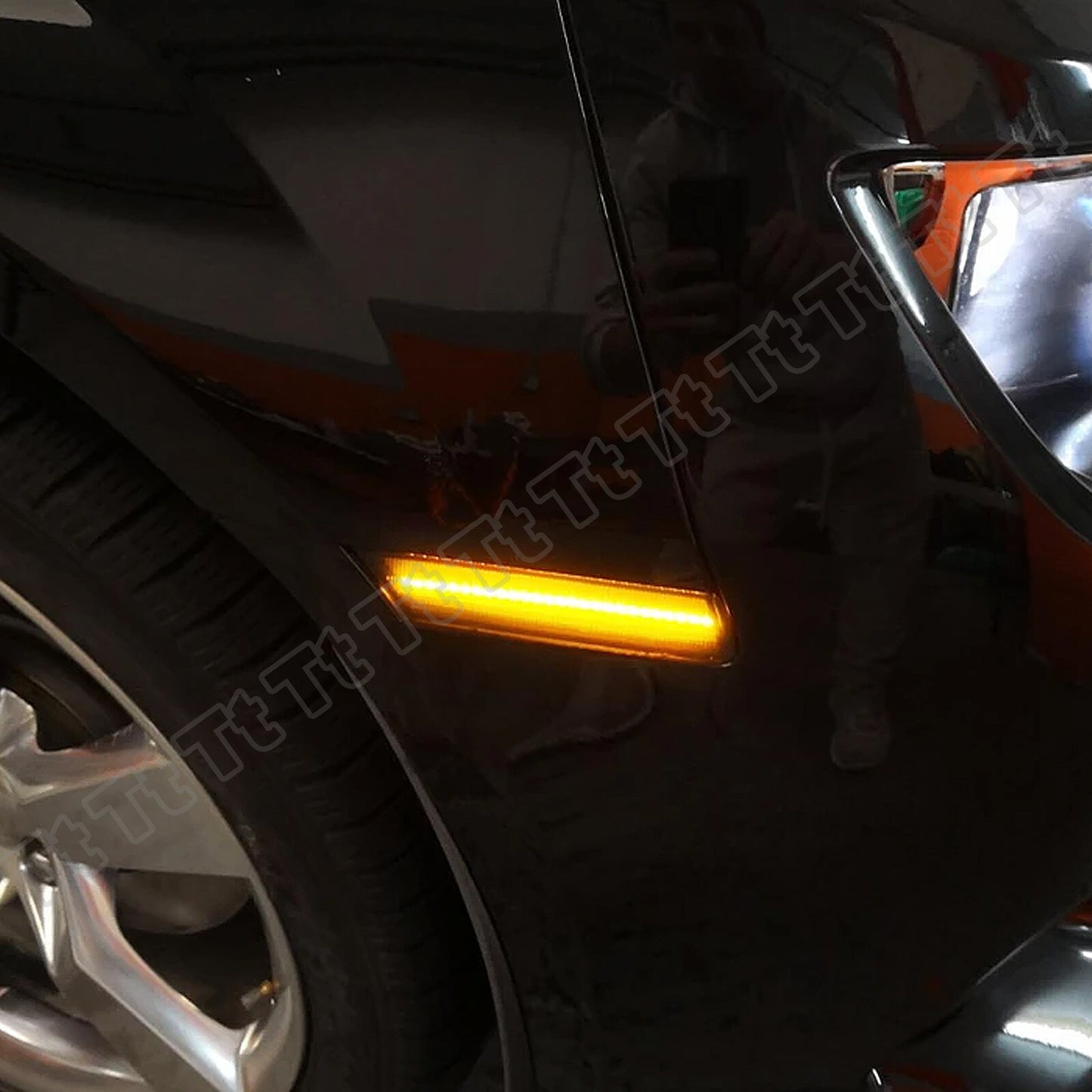 Front and Rear Bumper LED Side Marker Lights for 2010 - 2015 for Camaro Smoke Lens - v