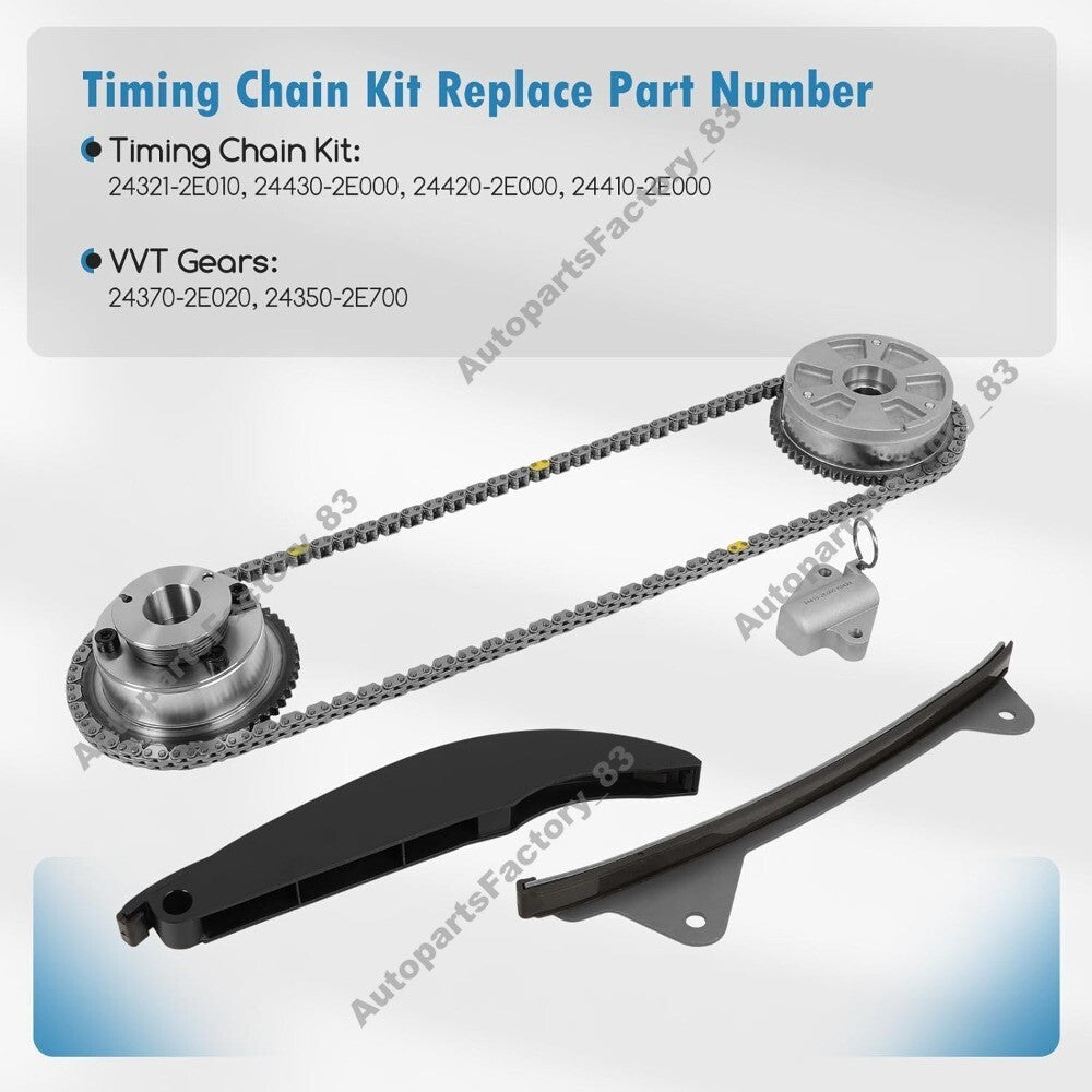 Timing Chain Kit for 2017-2022 for Hyundai for Kia 2.0L Engine with VVT Gear Sprocket Q