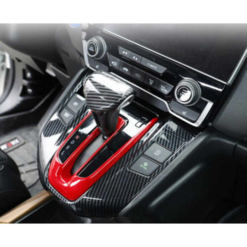 for Honda CR-V 2017-22 Carbon FiberRed Console Gear Shift Box Panel Cover Trim