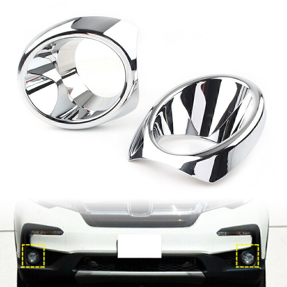 2X Chrome Front Fog Lamp Light Cover Trim Decor ABS for Honda Pilot 2019 2020