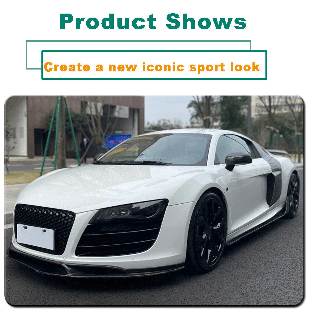 Fit for Audi R8 V8 V10 2Door 2008-2015 Real Carbon Side Skirts Extensions Lip