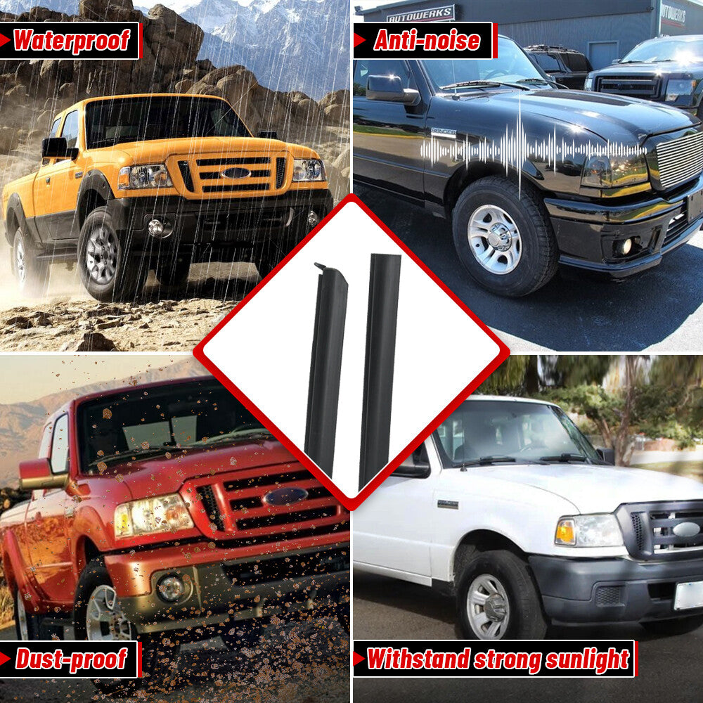 2PCS Front Outer Window Belt Molding Weatherstrip Seal For Ranger Pickup Truck