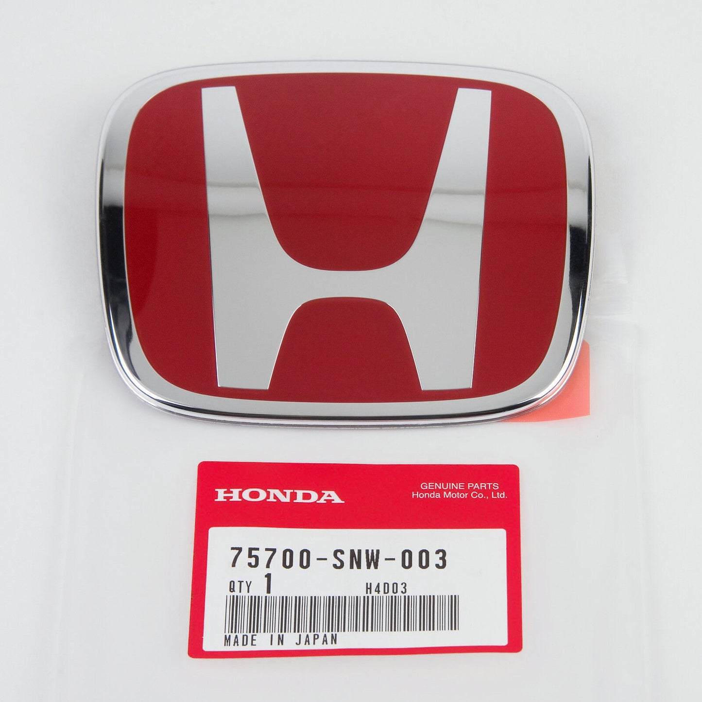 1x003 06-15 4DR Sedan Fit JDM Red H Type R Front Badge Logo