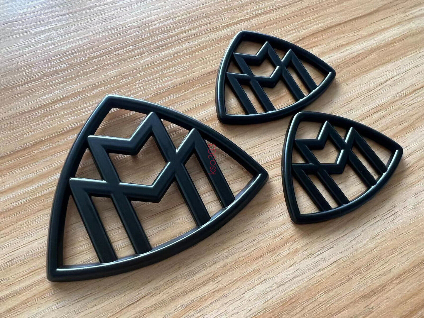 Black for Maybach Set Fender Side Rear Trunk Emblems Badge For S Class