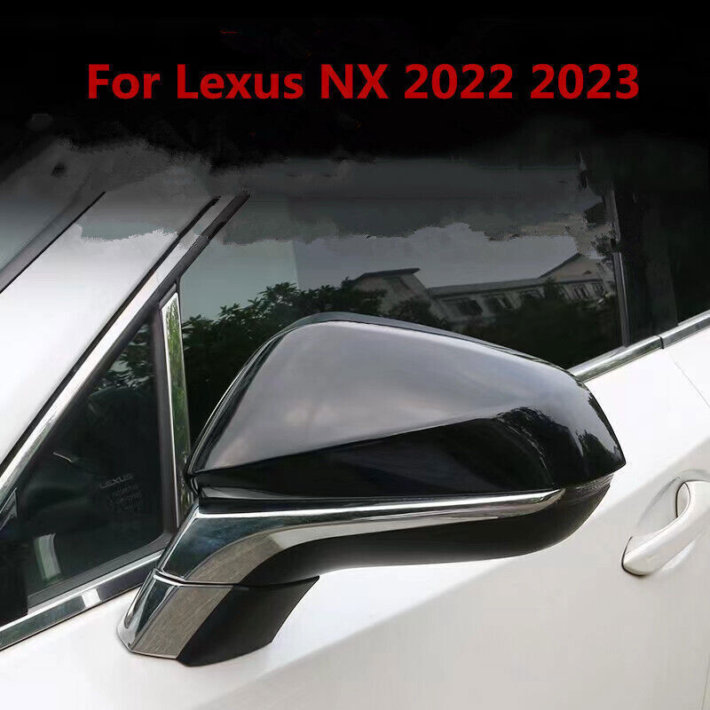 for Lexus NX250 350 22-24 ABS Gloss Black Side Rearview Mirror Cap Cover Trim 2X