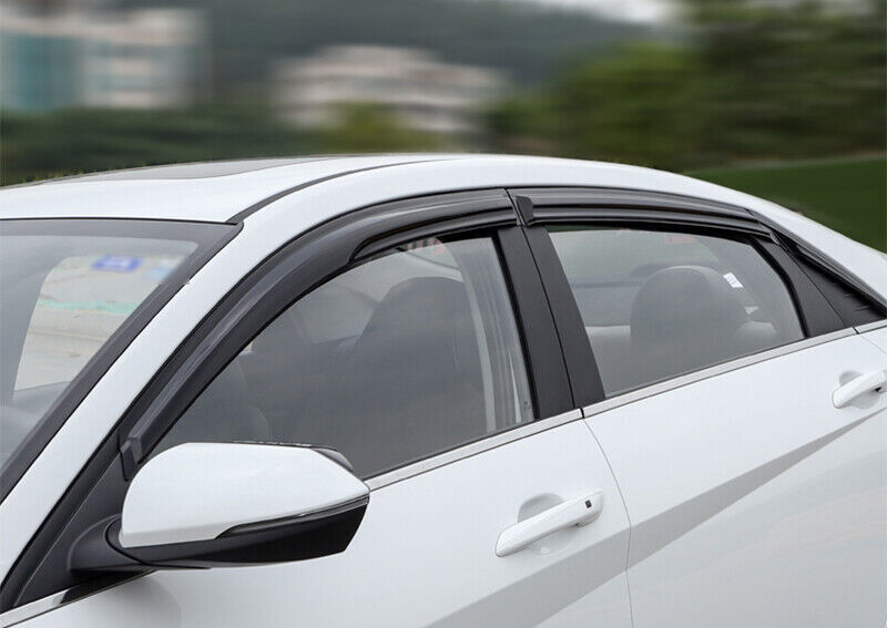 Black Window Visor Sun Rain Guard Vent Shade trim for Hyundai for Elantra 2021-2024