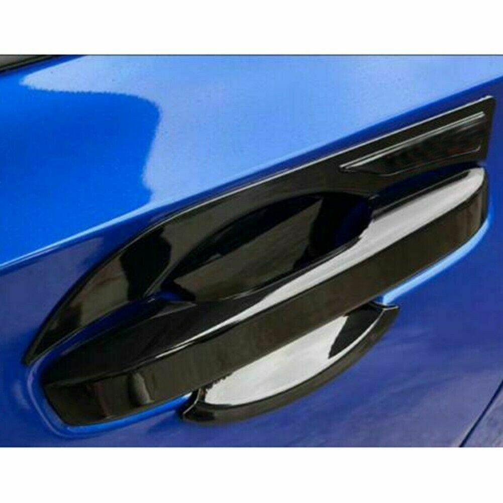 8X for Honda for Civic 2022-2023 Glossy Black Outer Door Handle+Door Bowl Trim Cover