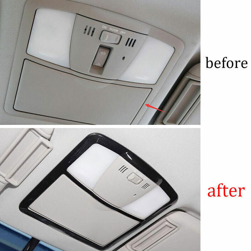 Front Reading Lamp Frame Cover Trim for Nissan Armada Y62 17-20 Black Wood Grain
