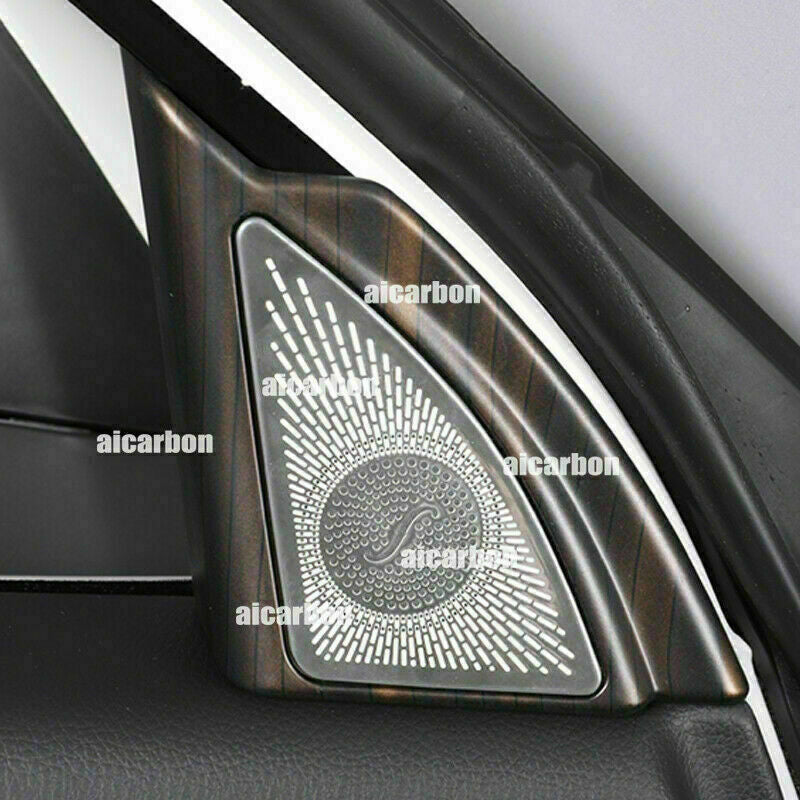Wood Grain Front Triangle A Pillar Cover Trim for Toyota Highlander 2020-2023