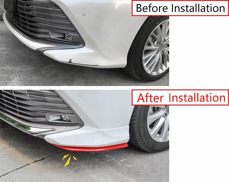 WhiteRed Front Bumper Splitter Lip Protector 2pcs for Toyota for Camry 2018-2022