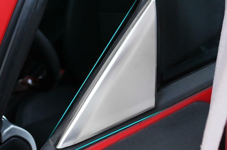 for Ford for Mustang 2015-2022 Silver Steel A Post Front Triangle Cover Trim 2PCS