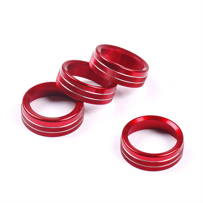 Red AC air conditioning switch, audio CD player, button knob cover decoration for Toyota Tacoma