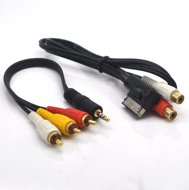 Audio Video RCA Cable Kit for Audi AMI MMI PHONO A4 A6 for A8 A7 Q7 S7 A3 Sq5 Q3 v
