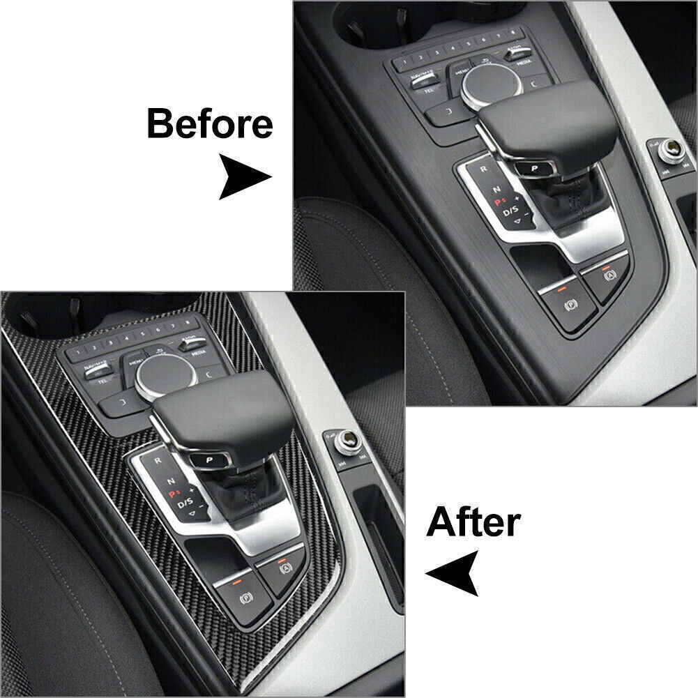 Carbon Fiber Center Console Panel Cover Trim for Audi A4 B9 2017-2021 2018 LHD