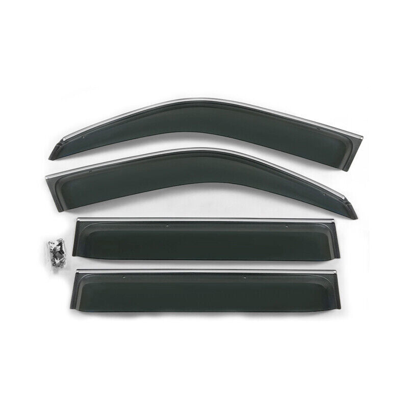 Window Visors Sun Rain Guard Deflector W/Chrome Trim for Lexus LX470 1998-2007