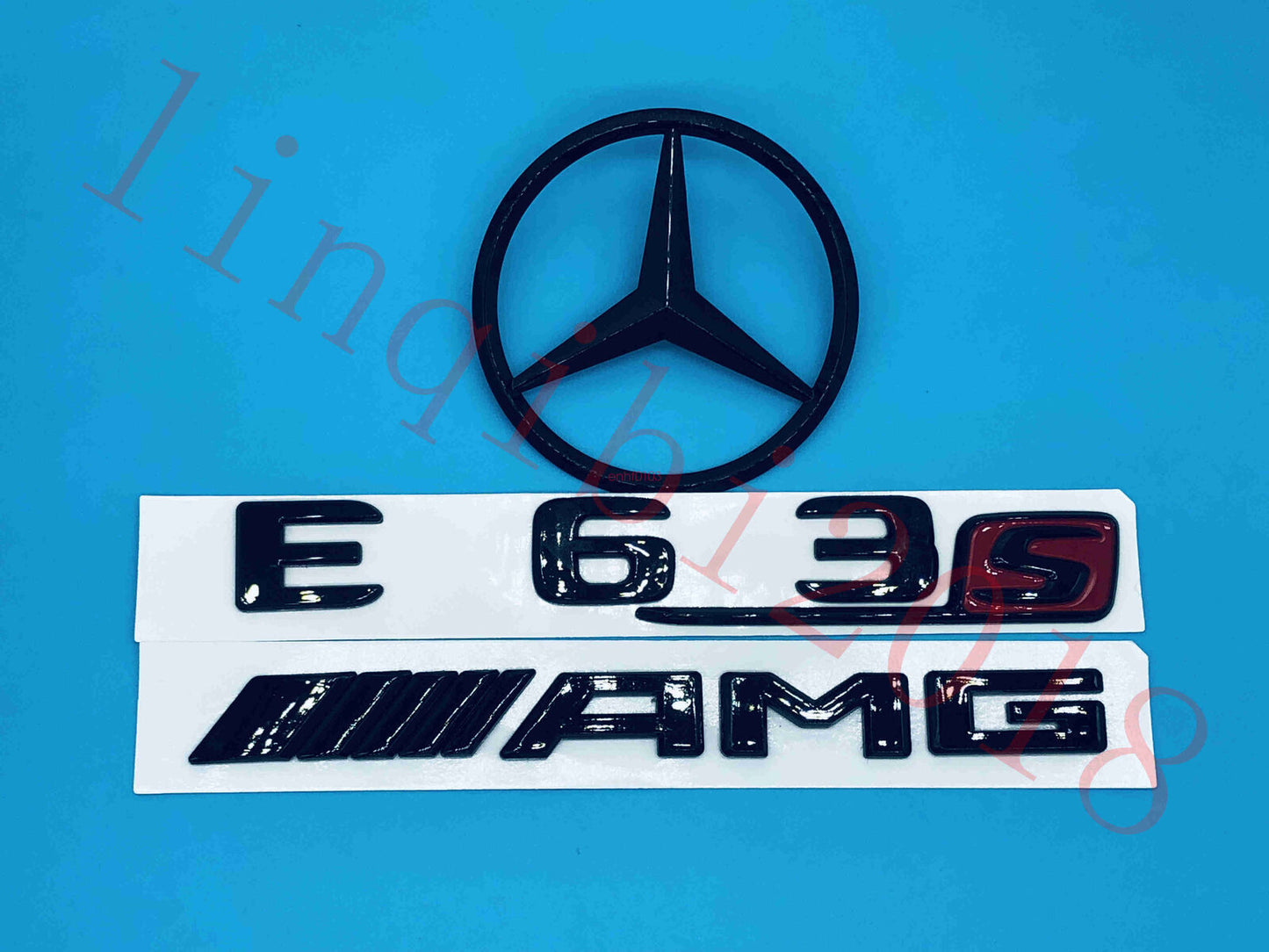 Gloss Black E63S AMG Trunk Logo Sticker Decal Emblem Badge Package for W212 E63