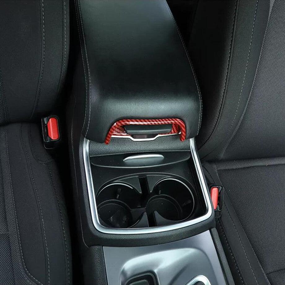 For 2011-2023 for Chrysler 300/Charger Red Carbon Car Armrest Box Switch Cover Trim v