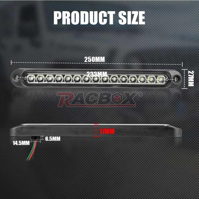 2X White 15 LED Sealed Truck Trailer Reverse Backup Light Bar Turn Tail Strip