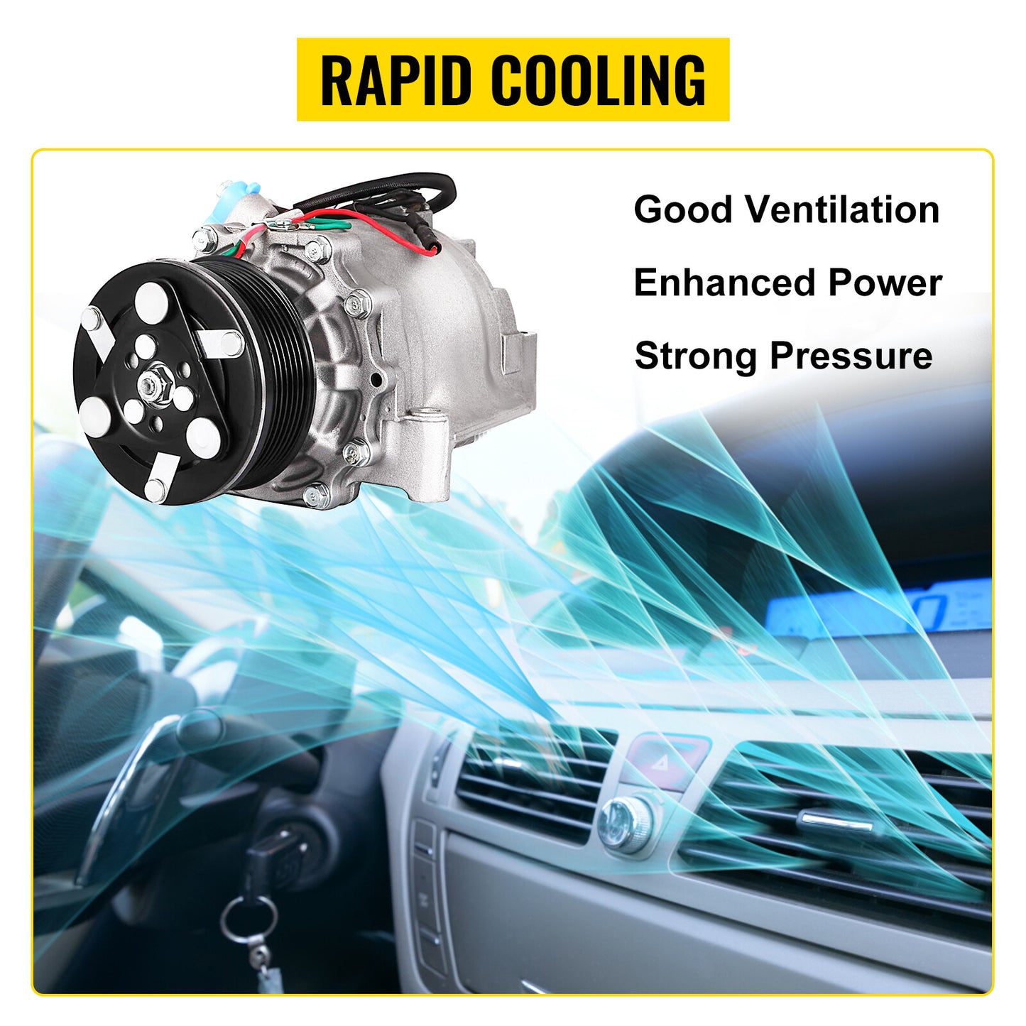 A/C AC Compressor w/ Clutch Fit for Honda for Civic 1.8L 2006-2008 2009 2010 2011