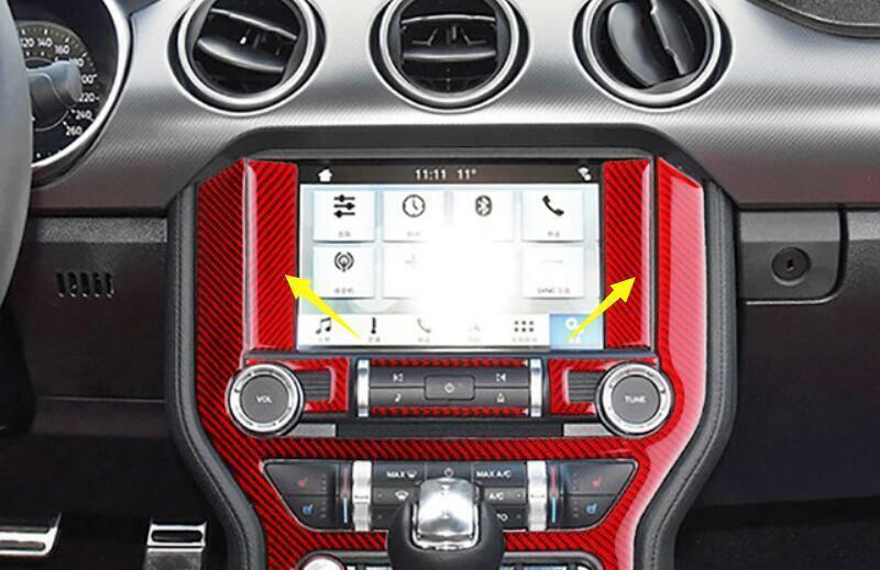 for Ford for Mustang for Shelby 2015-2022 Red Carbon Fiber Console Navigation Side Cover