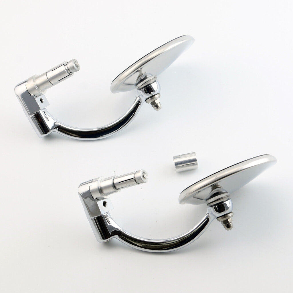Motorcycle Side Mirrors Rearview Mirrors silver Cruiser Chopper Bobber CafeRacer