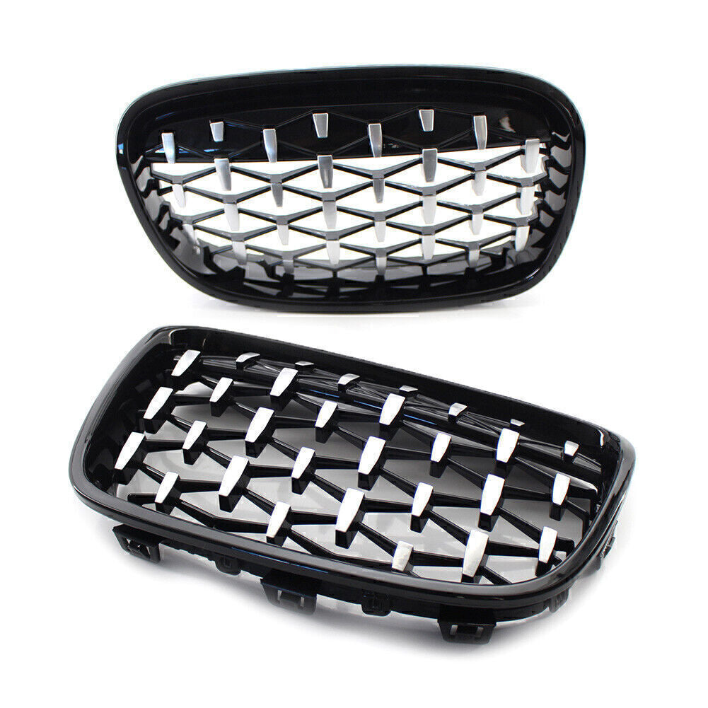 Front Black Grille Chrome Diamond Meteor Latest Style for BMW 1Series F20 11-14