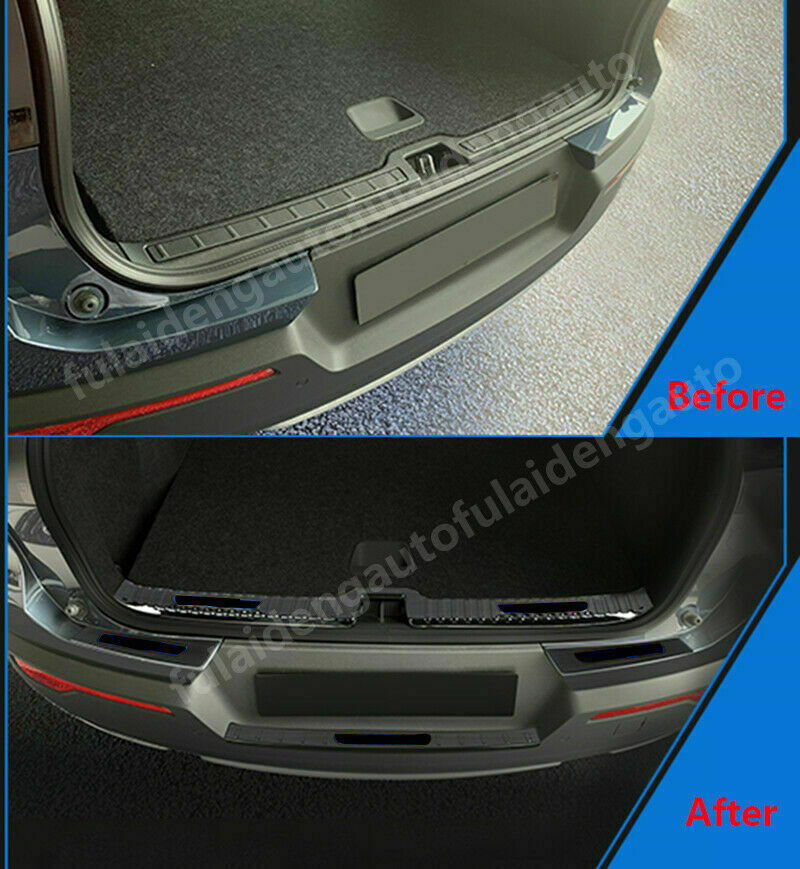 4X for Volvo XC40 2019-2022 Black Steel Rear Bumper Sill Plate Protector Cover