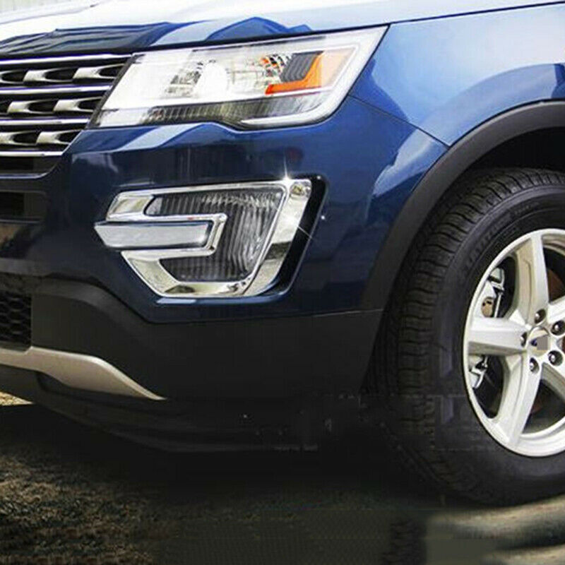 for Ford Explorer 2016-2019 ABS Chrome Front Fog Light Lamp Cover Moulding Trim