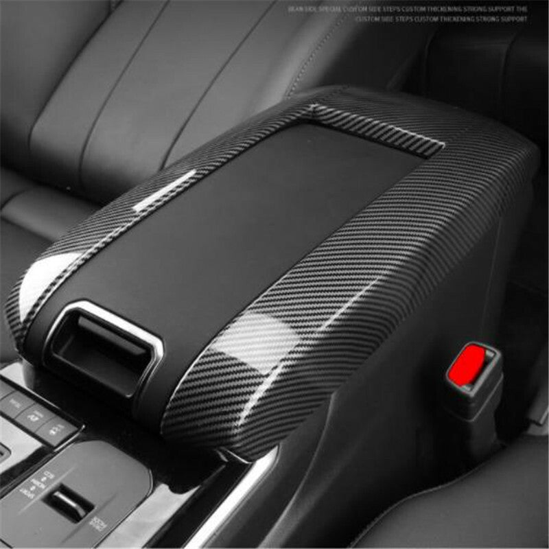 For Toyot@a Highlander 2021 22 ABS Carbon Central Console Armrest Box Cover n