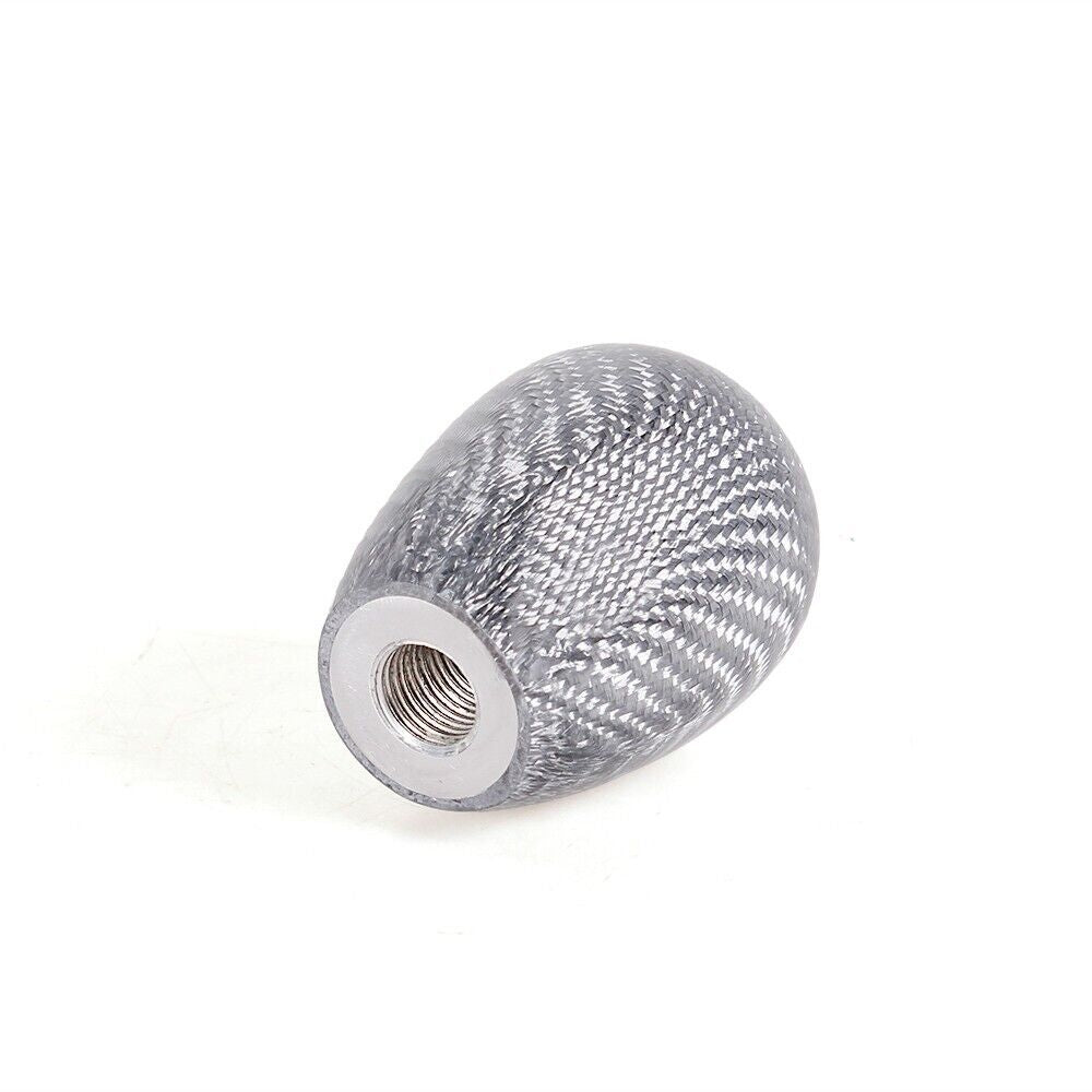 Universal JDM Silver Carbon Fiber Manual Gear Stick Shift Knob Shifter Lever