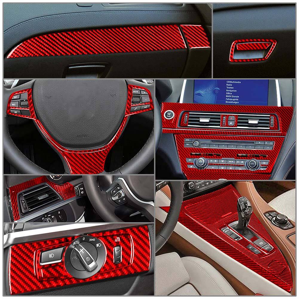 Fit for BMW 6 Series F12 F13 2011-2018 36Pcs Interior Center Console Dashboard Cover