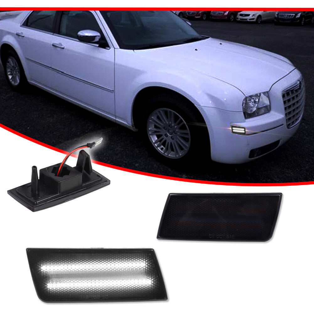 +R smoked white LED side marker light mudguard light suitable for 2005-2010 for Chrysler 300- v
