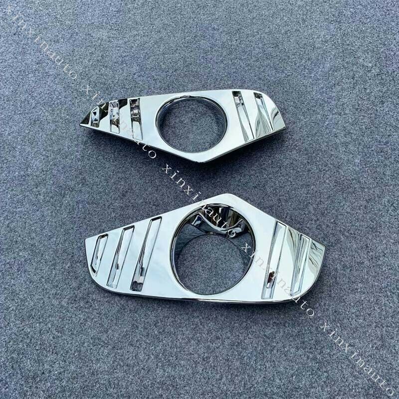 2P Chrome ABS Front Fog Light Lamp Cover Trim for Toyota RAV4 2019 2020-2022