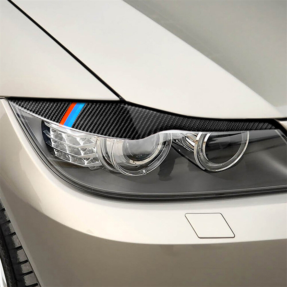 Carbon Fiber Headlight Eyelids Eyebrow Cover for BMW 3 Series E90 E92 2005-2008