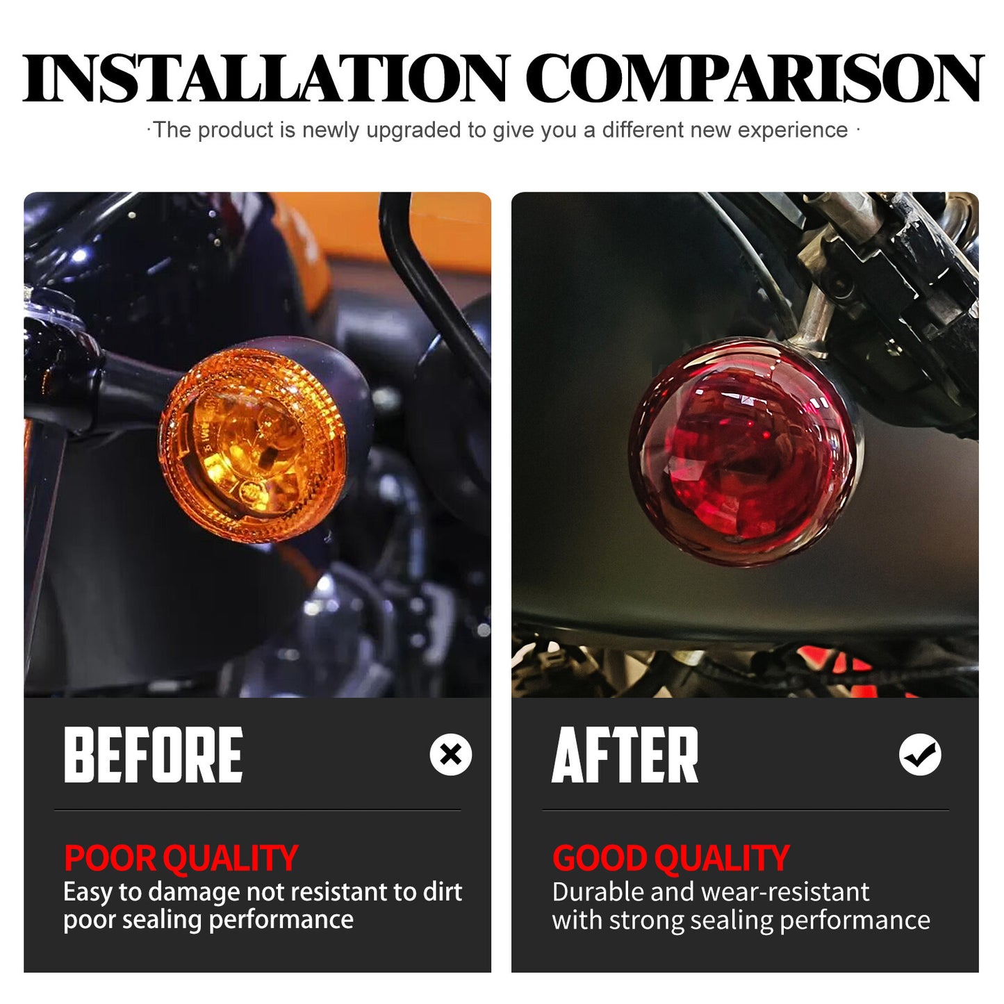 4x Turn Signal Light Red Lens Bullet Style Covers Fit for Harley Glide Sportster