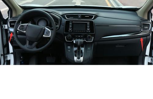 Black Titanium Central Console Dashboard Strip Trim for Honda Car CRV 2017-2022