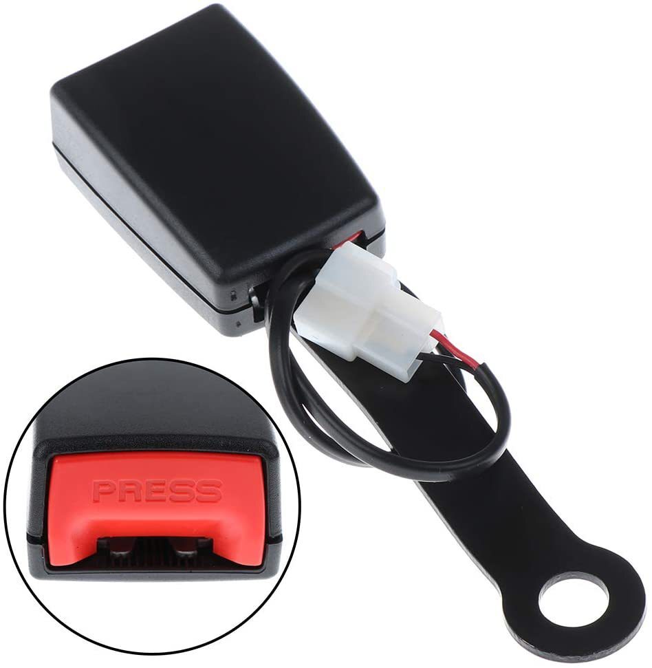 1 Front for seat belt buckle safety filler socket with plug connector warning cable
