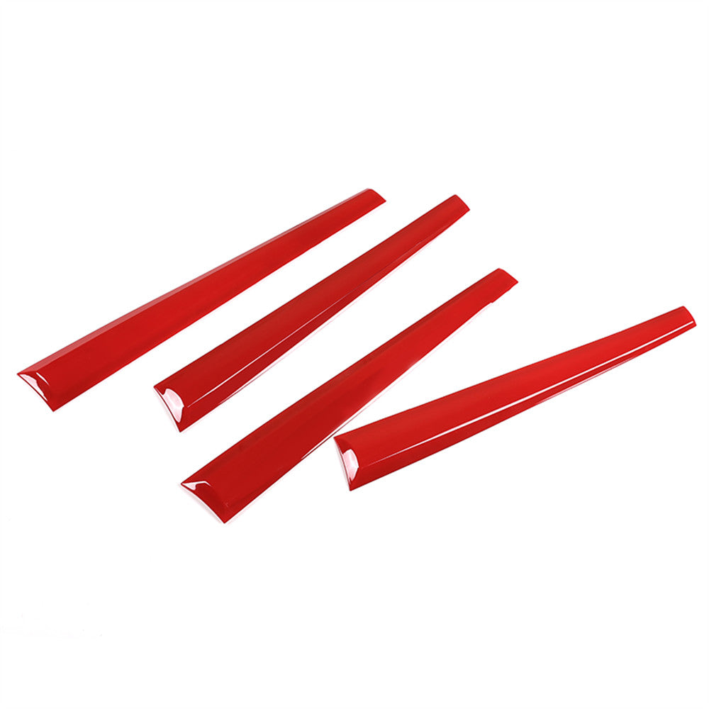For T@yota Hilux Revo 2015-2021 Interior Door Panel Decorative Trim 4Pcs ABS Red