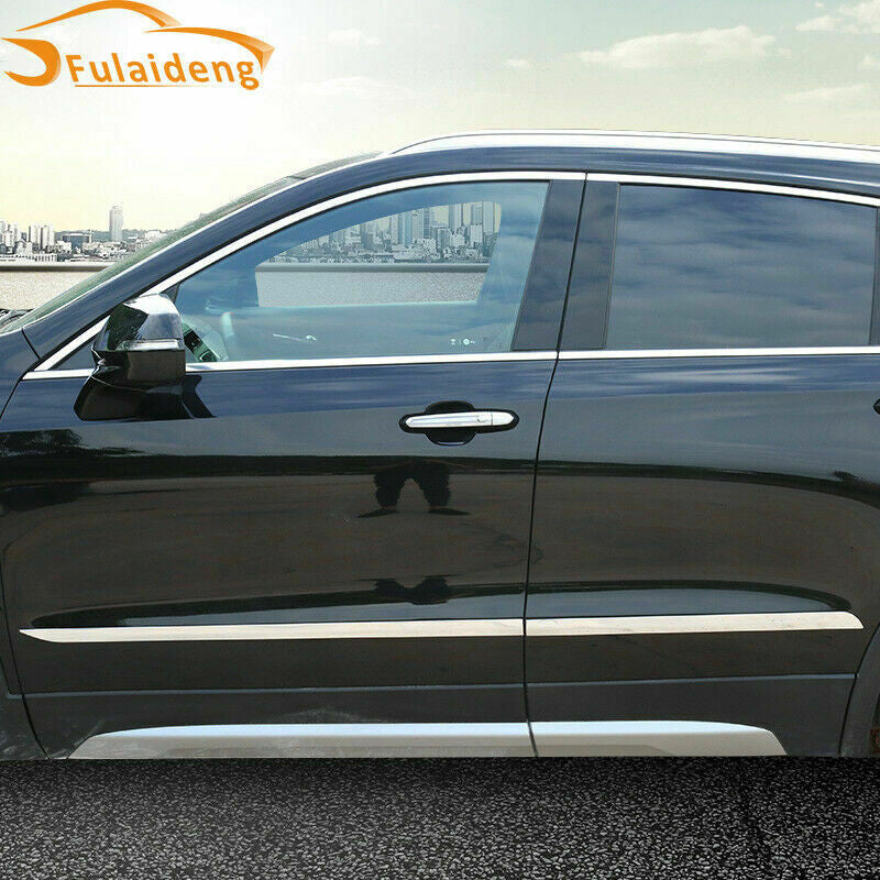 for Cadillac XT4 2019-2023 Steel Chrome Side Door Body Guard Molding Cover Trims