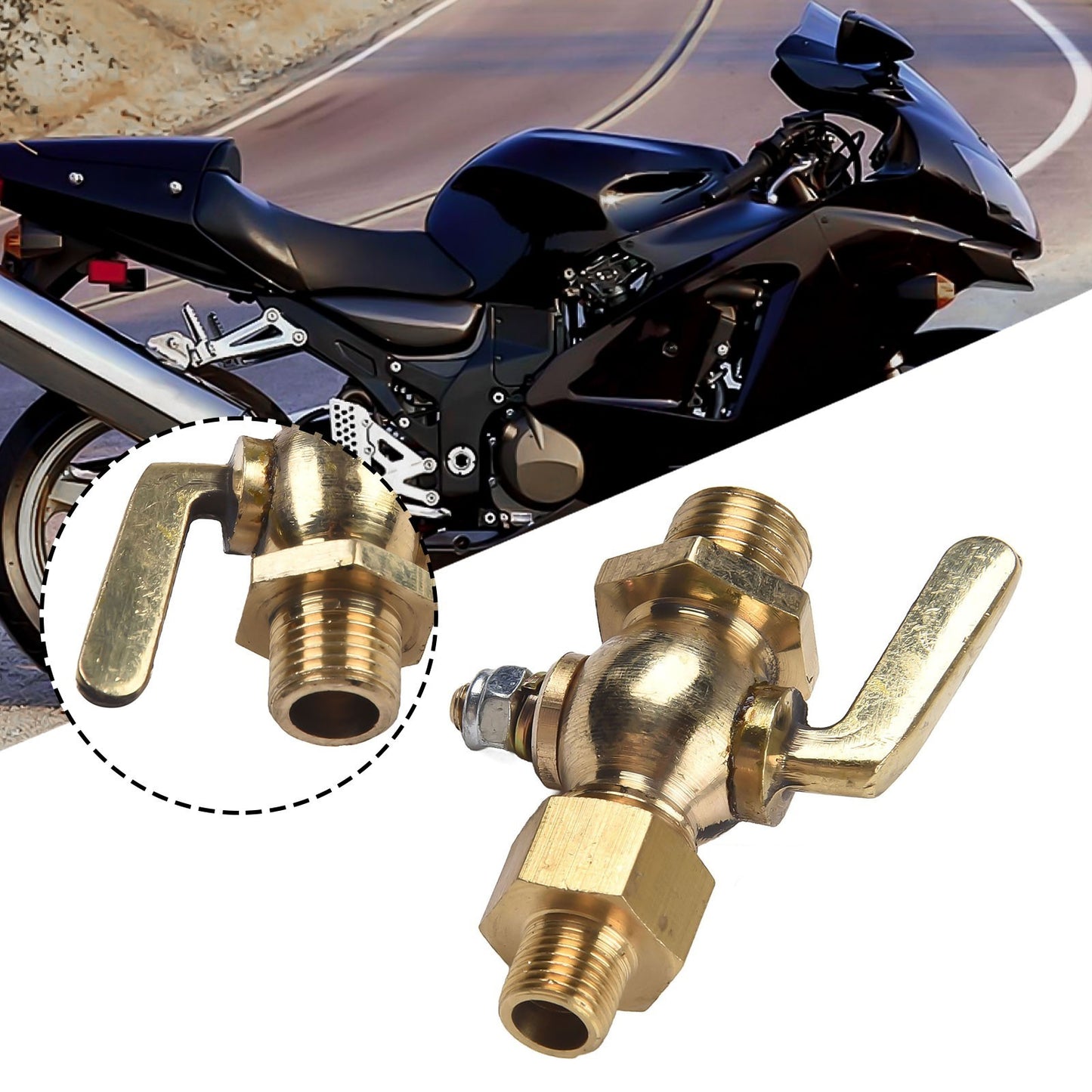 1/8IN-1/4IN Fuel Delivery Accessories Valve Brass Petcock Switch Rotation Q