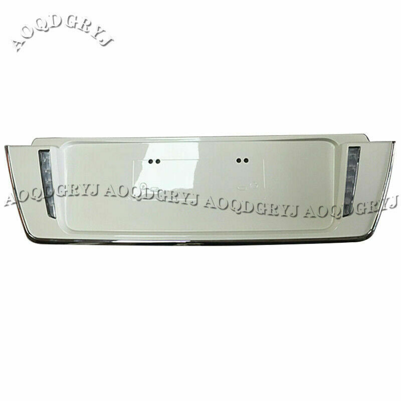 Pearl White License Plate Panel Cover For 2016-2021 for LEXUS LX570 TRD Style W/LED
