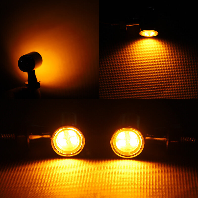 2X Black Motorcycle LED for Mini Turn Signal Light Indicator For Bobber Cafe Racer